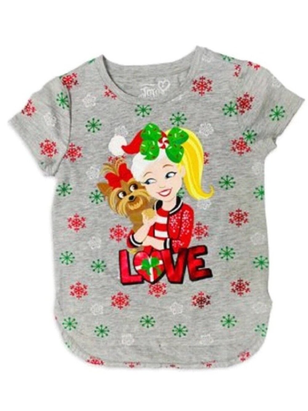Girls Size Medium 7/8 JoJo Siwa And BowBow Love Holiday Hi-Low T Shirt NWT
